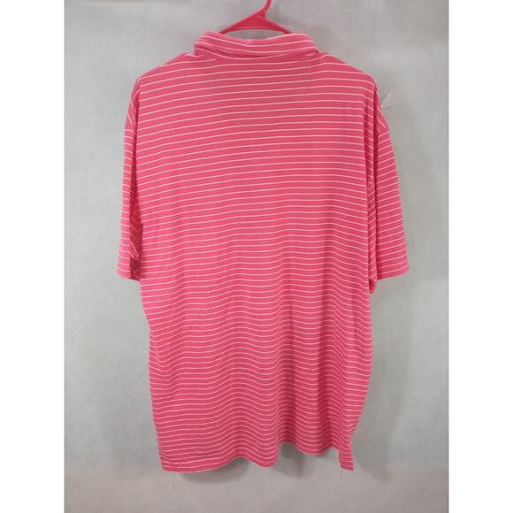 IZOD Men's Polo Golf Short Sleeve Shirt Size X-Large Color Red/White Strips - Picture 3 of 6